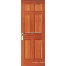 Lujo Sapele Solid Core Panel Door Interior puerta de madera del dormitorio